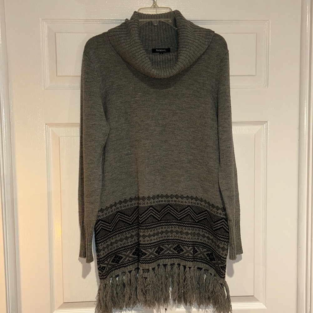 Relativity Long Cowl Neck Sweater